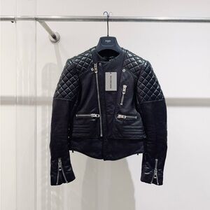 🧨steal authentic Balenciaga Black Leather Outerwear